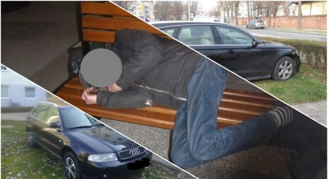 Nietrzeźwy drzemiący na kościelnej ławce, wulgarny bezdomny, parkowanie na trawniku. Interwencje straży miejskiej