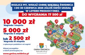 Nawet 17 500 zł do wygrania! Wystartowała loteria promocyjna „ROZLICZ PIT W GMINIE ŚWIDNICA”