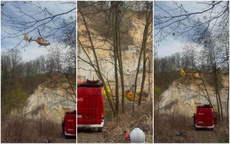 Mężczyzna spadł ze skarpy nad rzeką Bystrzycą. Lądował śmigłowiec LPR [FOTO]