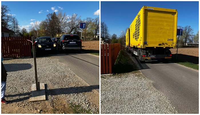 Dramat w maleńkim Serwinowie. TIR-y rozjeżdżają gminną drogę po zamknięciu mostu na dk34 [FOTO]