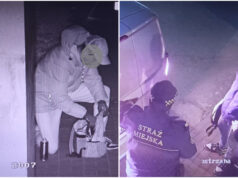 Nocna „twórczość” pod okiem kamery monitoringu. Sprawca odpowie za swój czyn przed sądem