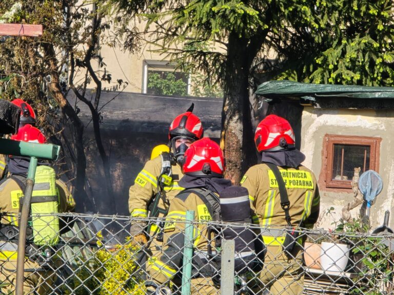 Pożar przy ul. Witosa w Strzegomiu [FOTO]