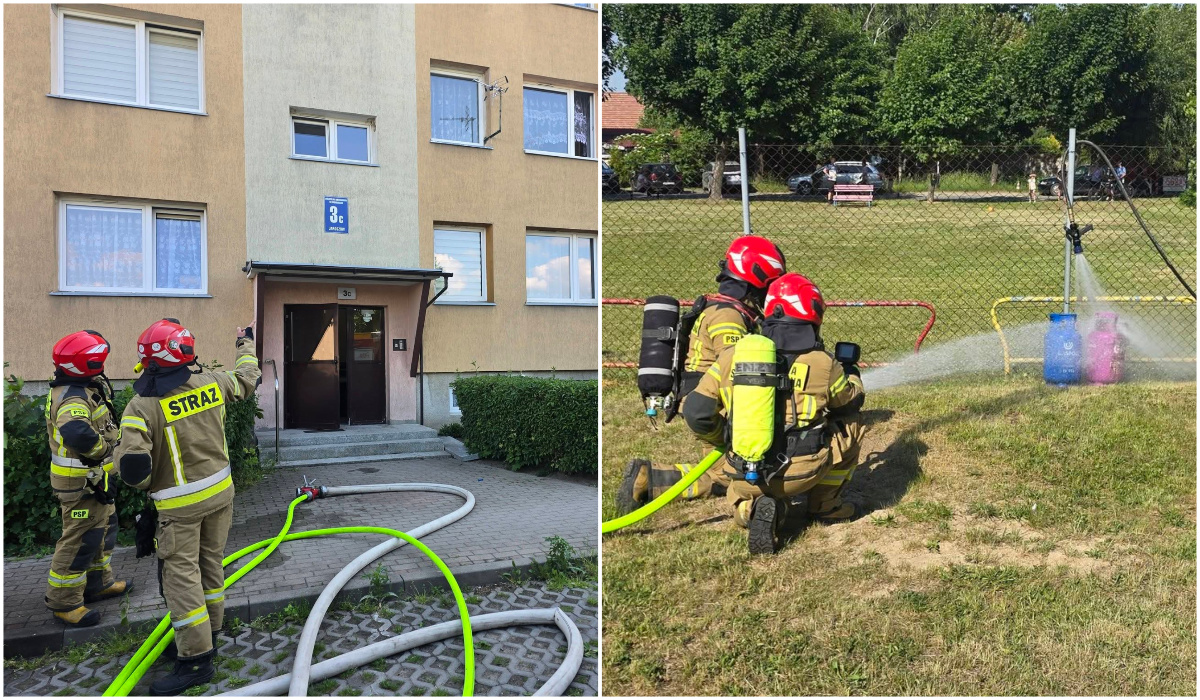 Jaroszów. Pożar butli gazowej w budynku mieszkalnym [FOTO]