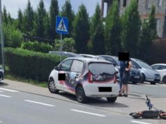 Zderzenie hulajnogi z samochodem
