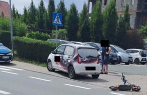 Zderzenie hulajnogi z samochodem