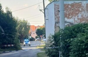 Pociski moździerzowe w gogołowskim stawie