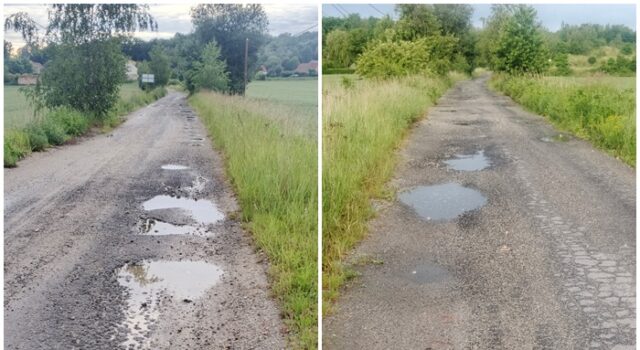 Tiry rozjeździły wyremontowaną drogę. Gmina nie upomniała się o naprawę. – Jest coraz gorzej – alarmuje mieszkaniec