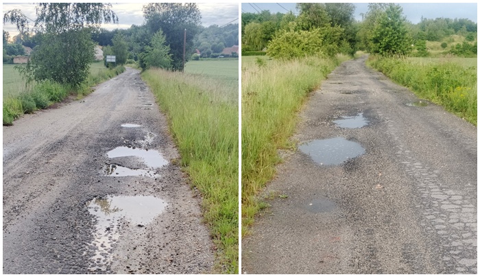 Tiry rozjeździły wyremontowaną drogę. Gmina nie upomniała się o naprawę. – Jest coraz gorzej – alarmuje mieszkaniec