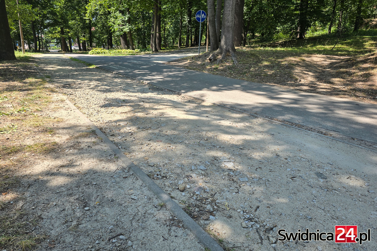 Parkowe alejki wymyte przez deszcz. Na naprawę trzeba będzie poczekać [FOTO]