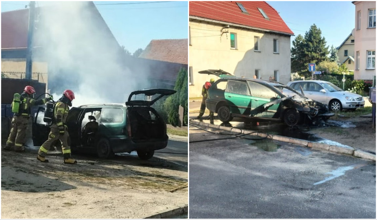 Pożar samochodu w Pszennie [FOTO]