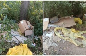Porzucił śmieci w Bojanicach, policjanci zapukali do jego drzwi. 56-latek sprzątał po sobie z mandatem w kieszeni