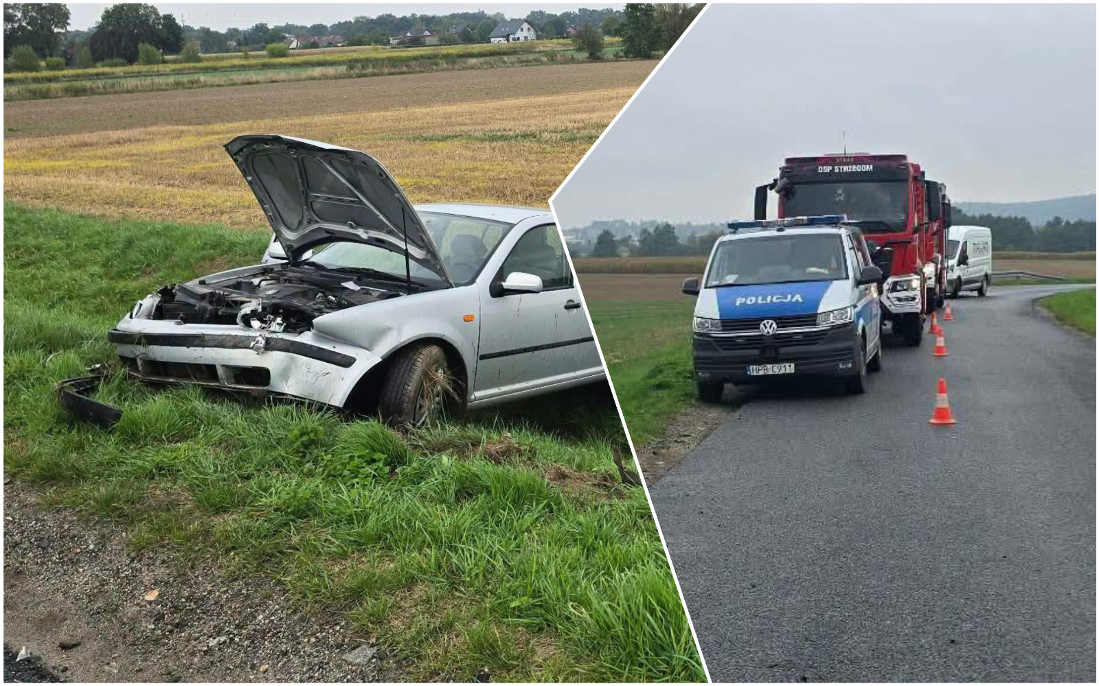 26-latka zakończyła jazdę w rowie [FOTO]