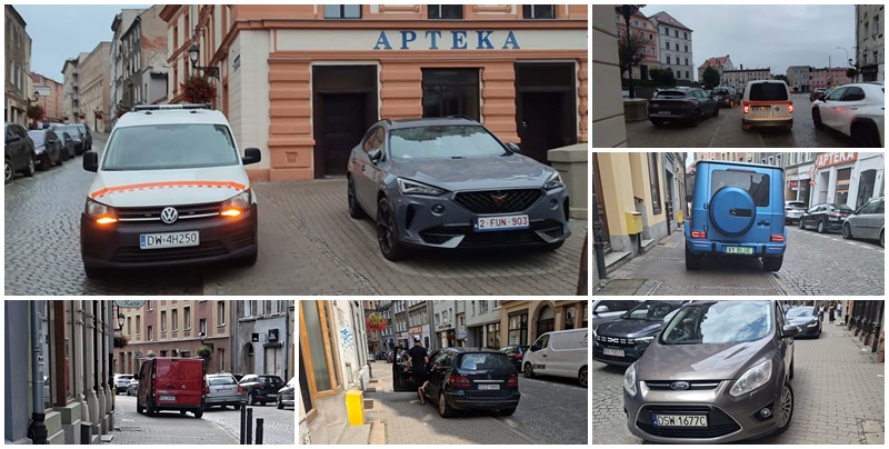 Pat w centrum Świdnicy. Piesi bez chodników, kierowcy bez miejsc. Władze nie widziały problemu? [FOTO]