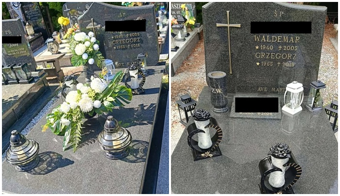 Okradli grób z nowych stroików. To jest przestępstwo